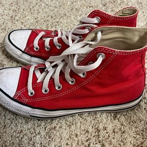 Red high top converse